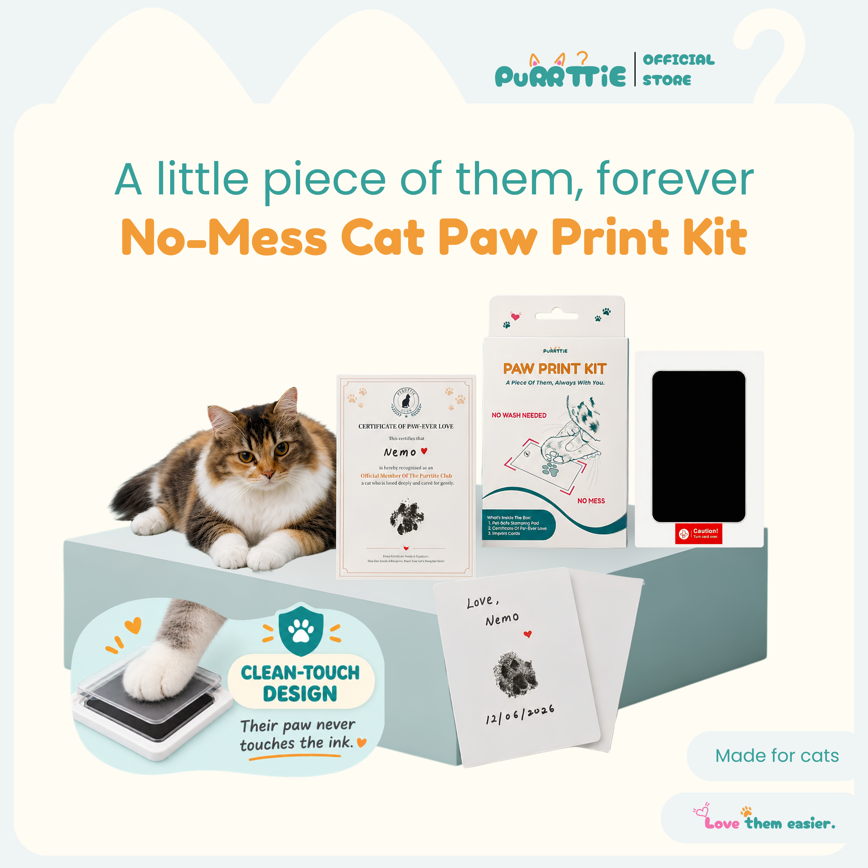 No Mess Cat Paw Print Kit