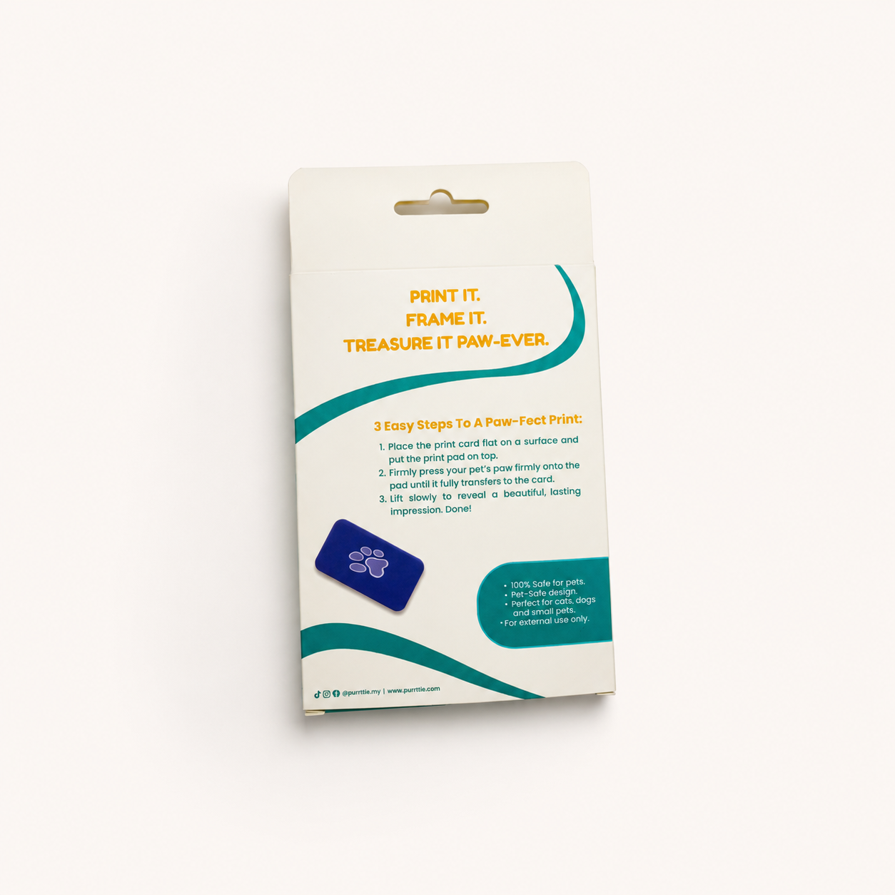 Purrttie No Mess Paw Print Kit in its box, ready to gift or keep