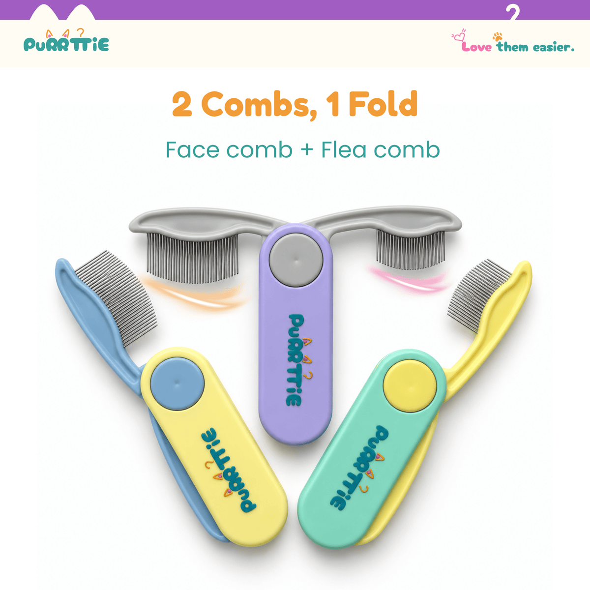 2-in-1 Cat Flea & Grooming Comb