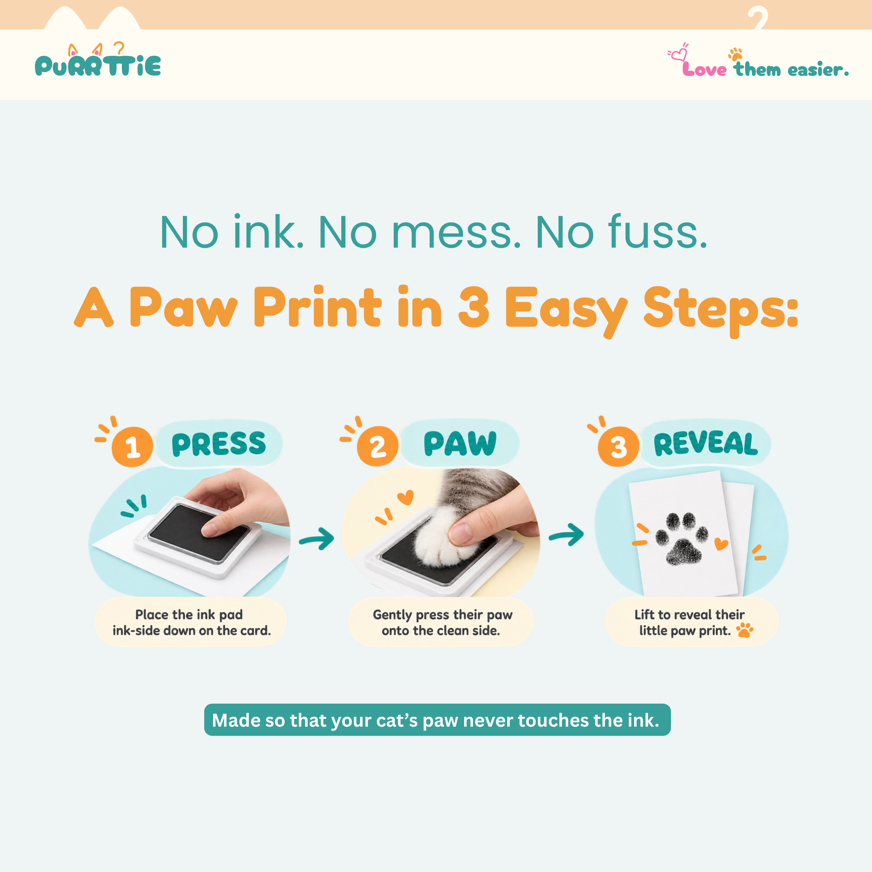 No Mess Cat Paw Print Kit