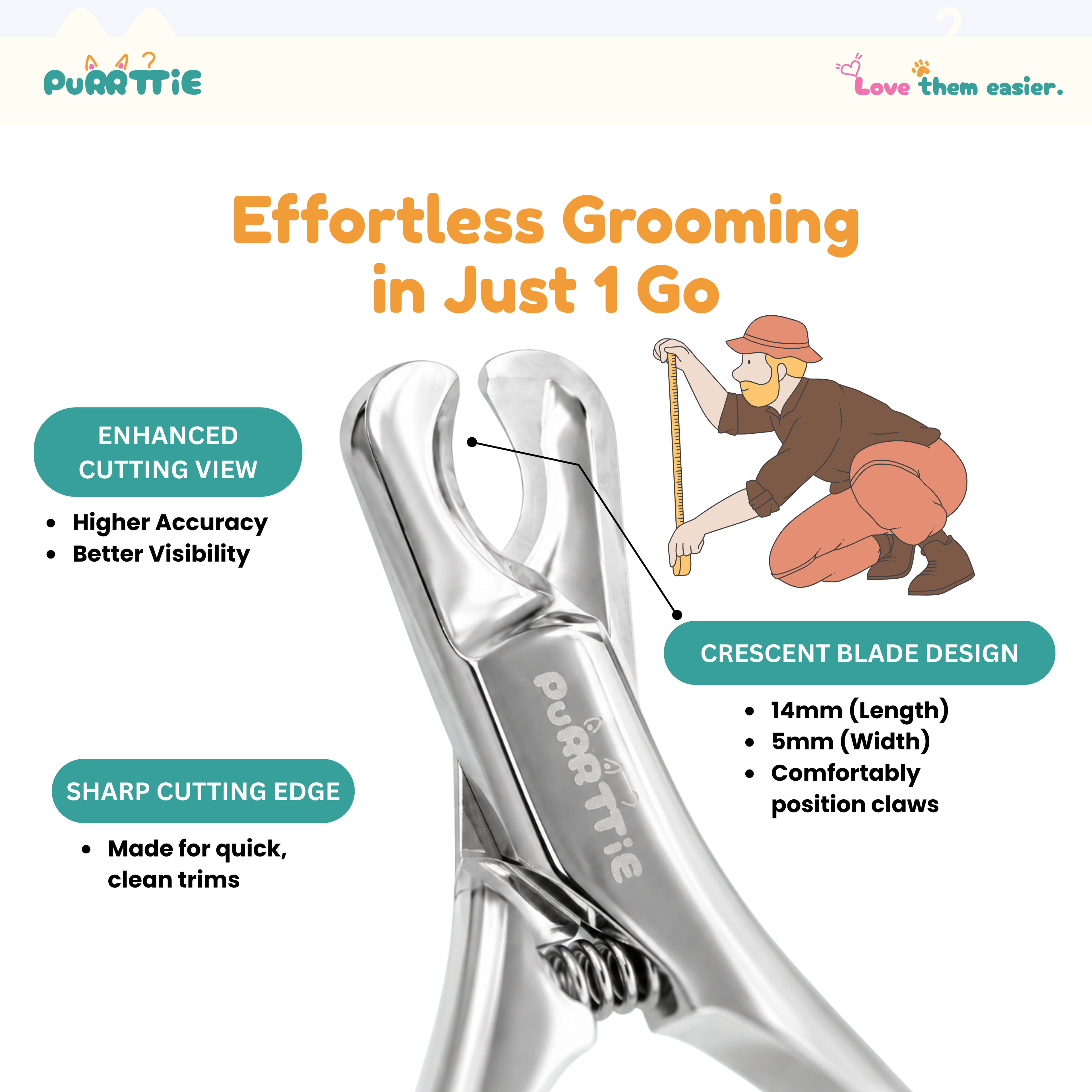 Full Stainless Steel Cat Nail Clipper