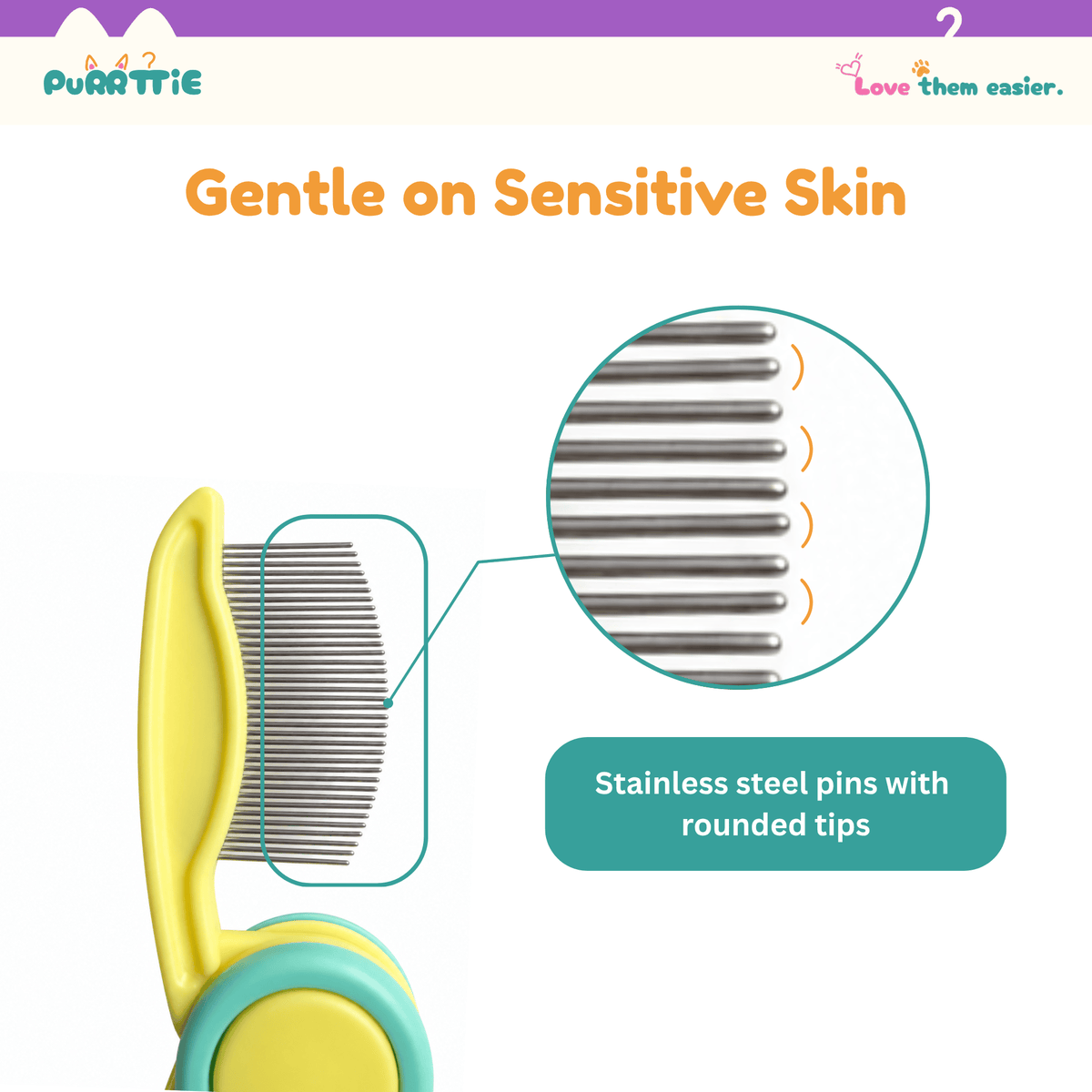 2-in-1 Cat Flea & Grooming Comb